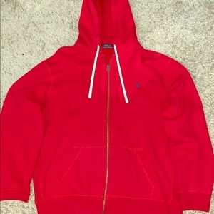 Red Polo Ralph Lauren Zip-up Sweater